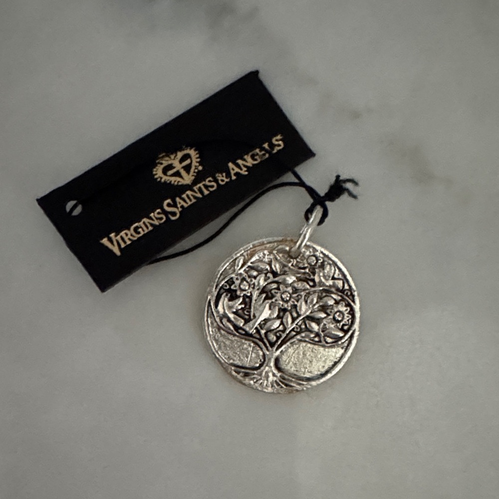 Virgins Saints & Angels Silver Tree Pendant